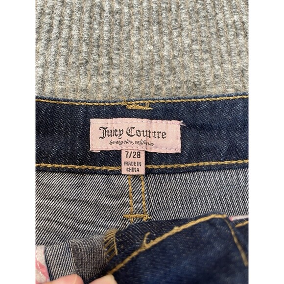 Juicy Couture Jeans 7/28 "Lunita" Y2K High Rise Wide Leg Relaxed Bedazzled NEW - Picture 5 of 12